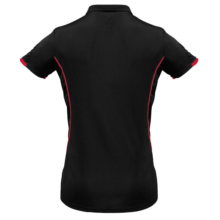 Biz Collection - Razor Ladies Polo_Black/Red - P405LS