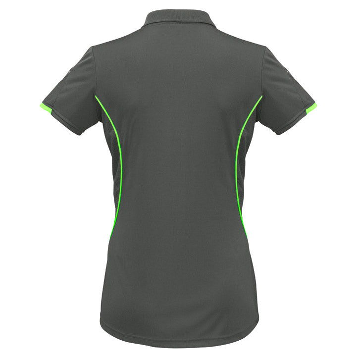 Biz Collection - Razor Ladies Polo_Grey/Fluro Lime - P405LS