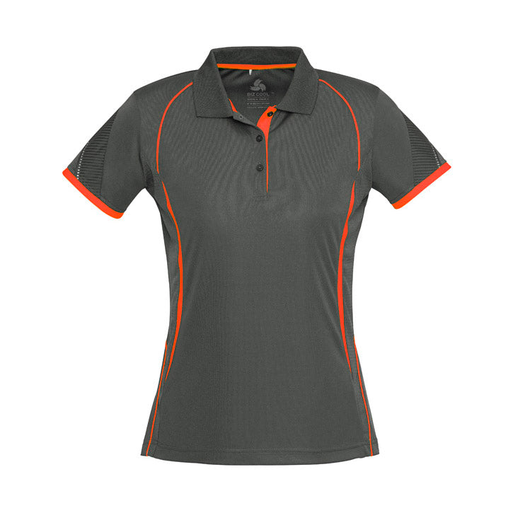 Biz Collection - Razor Ladies Polo_Grey/F-Orange - P405LS