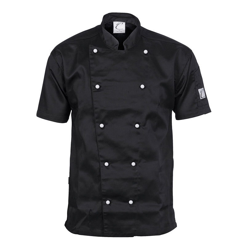 DNC - Traditional Chef Jacket - Short Sleeve_Black - 1101