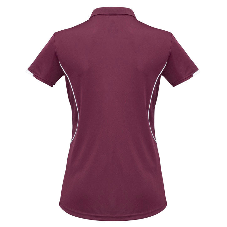 Biz Collection - Razor Ladies Polo_Maroon/White - P405LS