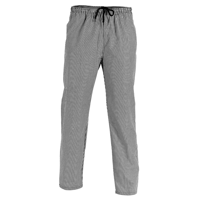 DNC - Polyester Cotton Drawstring Chef Pants_Black/White Check - 1501