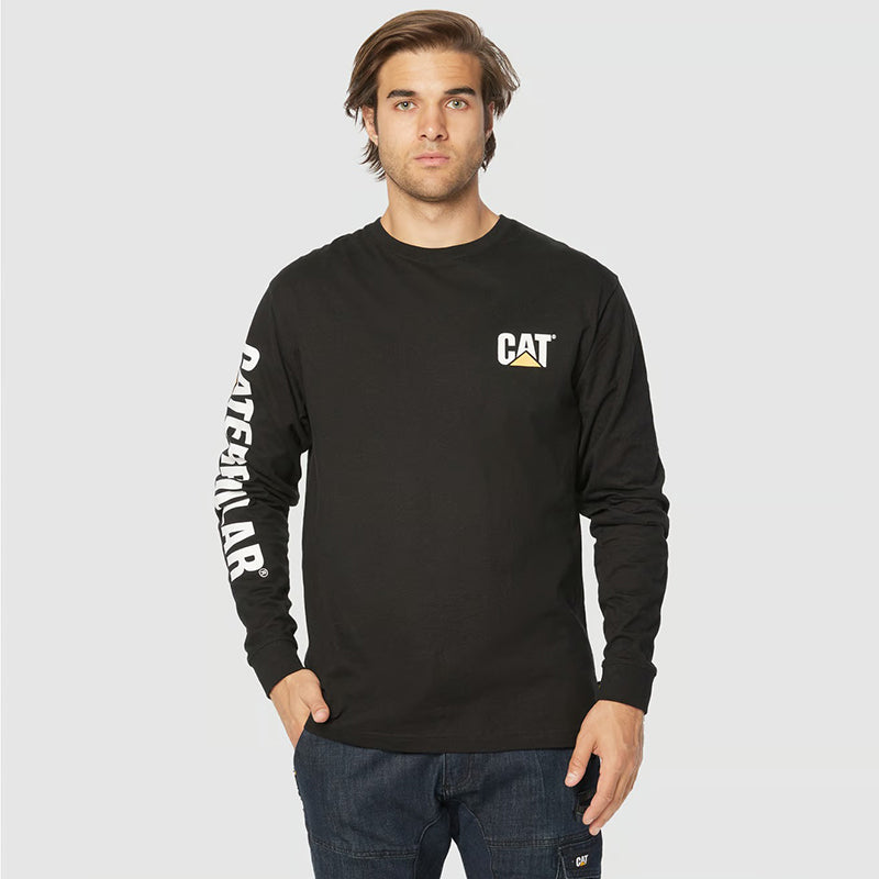 CAT - TRADEMARK BANNER L/S TEE_Black - 1510034.016