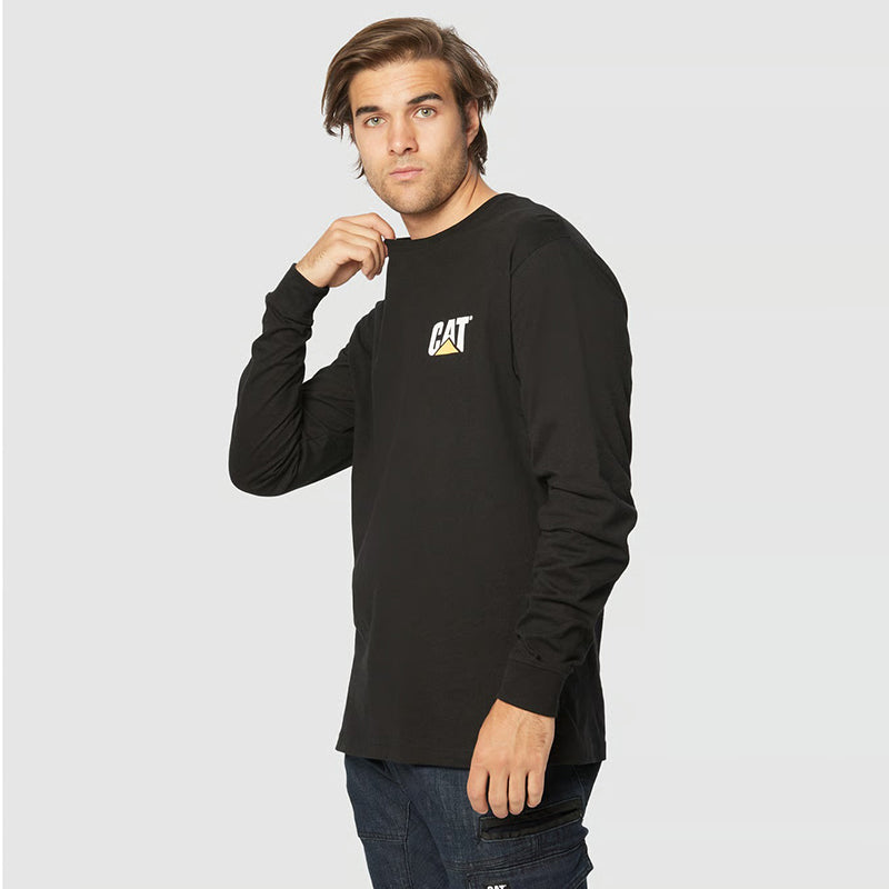CAT - TRADEMARK BANNER L/S TEE_Black - 1510034.016