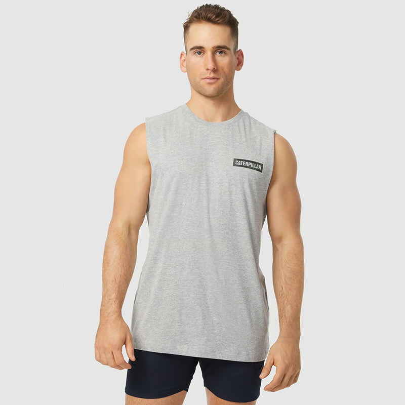 CAT - ICON MUSCLE TEE_Birch Heather - 1510493.10374