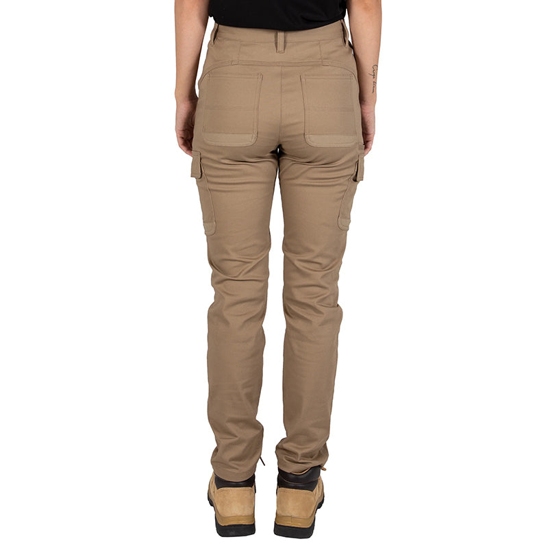 UNIT - STAPLE LADIES PANTS - Stretch Cotton Cargo Work Pants_Khaki - 209219002