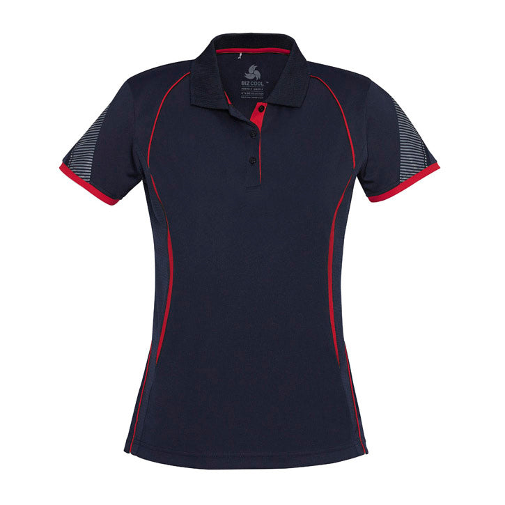 Biz Collection - Razor Ladies Polo_Navy/Red - P405LS