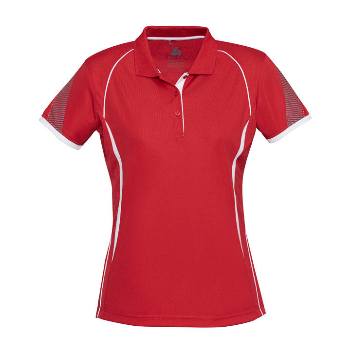 Biz Collection - Razor Ladies Polo_Red/White - P405LS
