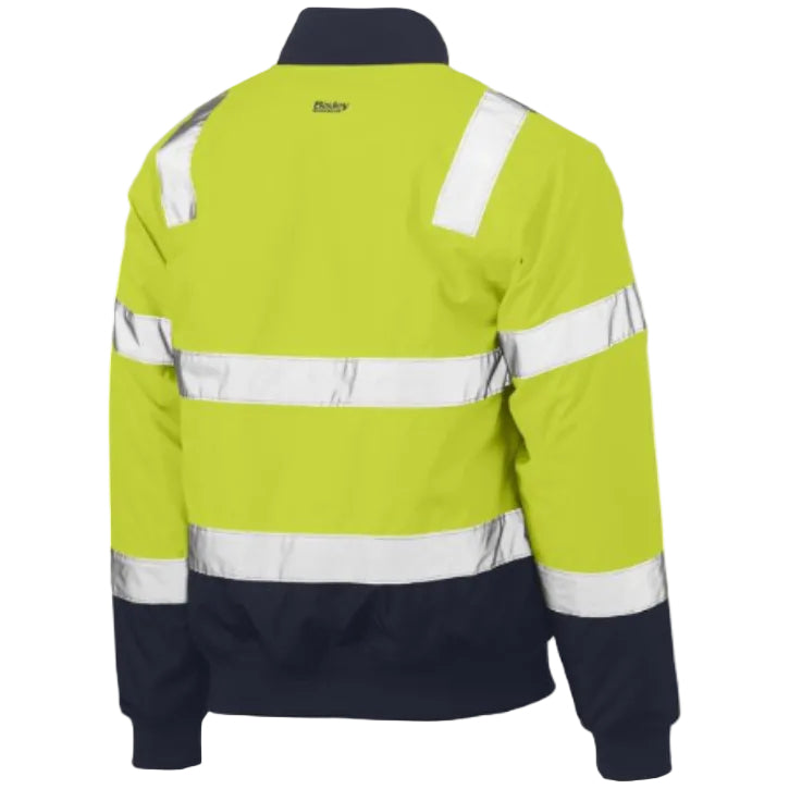 Bisley - Taped Two Tone Hi Vis Bomber Jacket with Padded Lining_Yellow/Navy - BJ6730T
