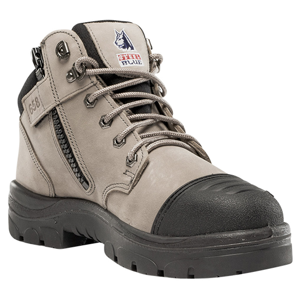 Steel Blue - PARKES ZIP - 95mm zip sided hiker boot with TPU sole and scuff cap_Slate - 312658