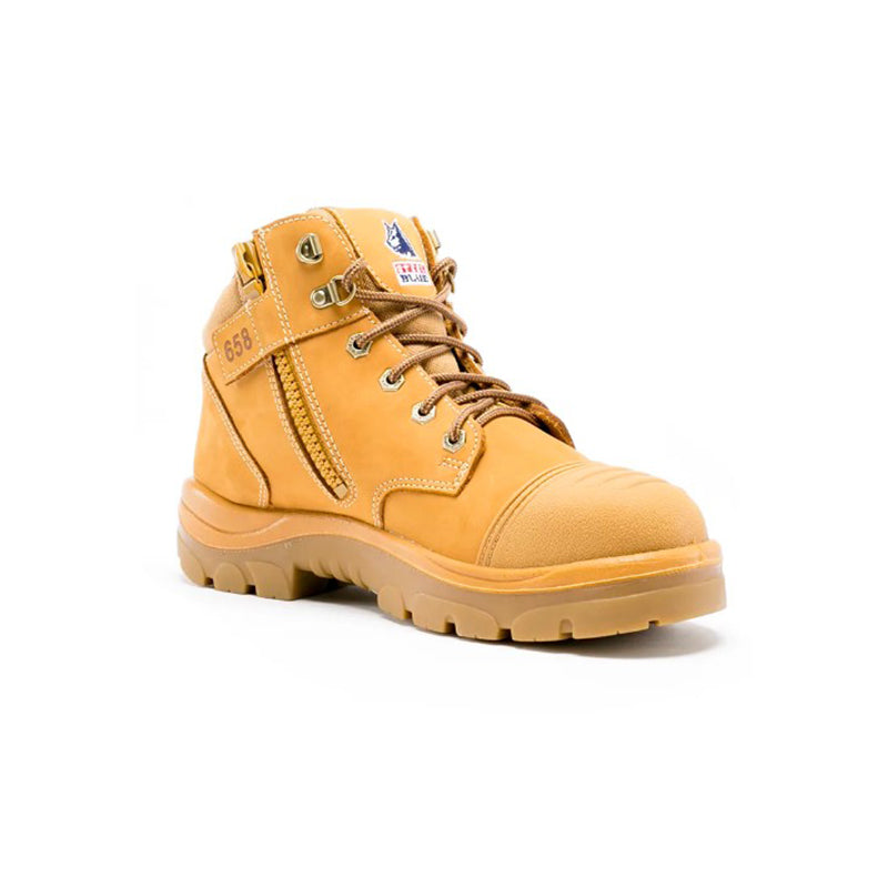 Steel Blue - PARKES ZIP - 95mm zip sided hiker boot with TPU sole and scuff cap_Wheat - 312658
