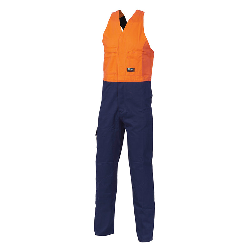 DNC - Hi Vis Cotton Action Back - Heavyweight 311gsm_Orange/Navy - 3853