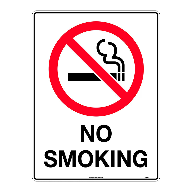 Uniform Safety Signs - 450x300mm - Metal - No Smoking - 402LSM