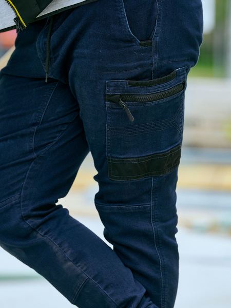 Bisley - Flx and Move Stretch Denim Cargo Cuffed Pants_Denim - BPC6335