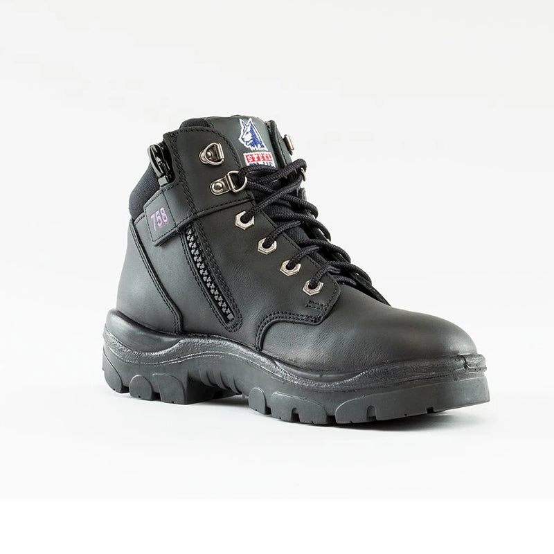 Steel Blue - PARKES ZIP LADIES - 95mmzip sided hiker style boot with TPU sole_Black - 512758