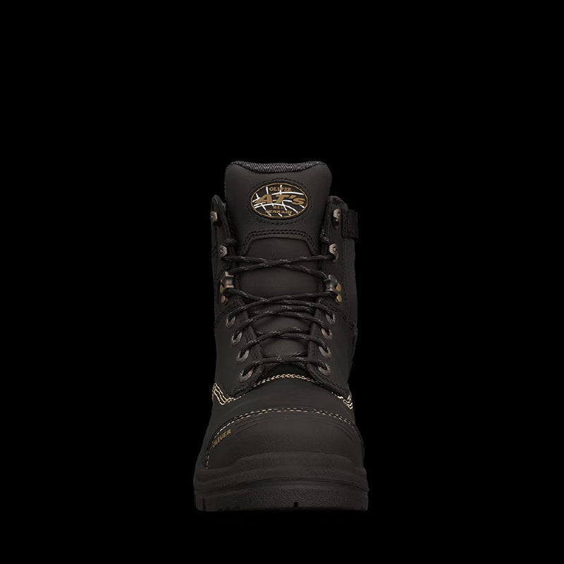 Oliver - Lace Up Mid Cut Boot Zip Side_Black - 55345Z