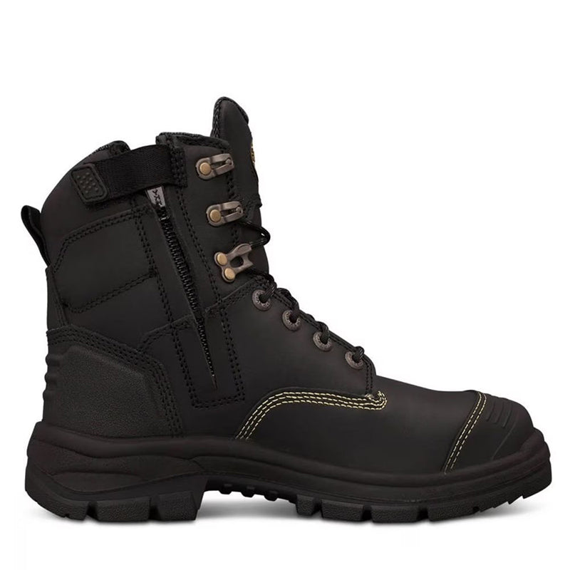 Oliver - Lace Up Mid Cut Boot Zip Side_Black - 55345Z