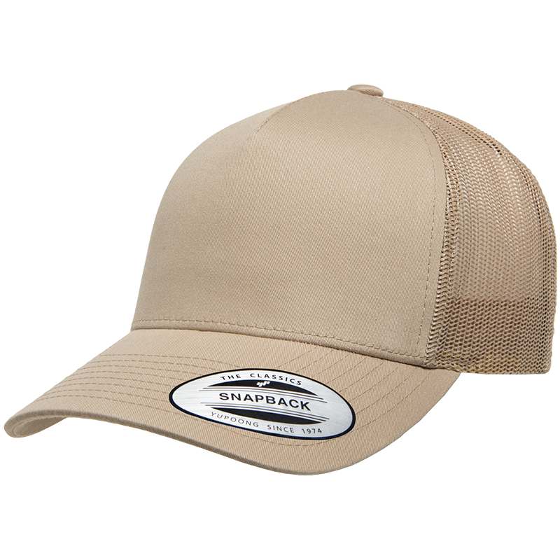 Yupoong Classic Retro Trucker - 5 Panel Curved Peak Cap _Khaki - 6506