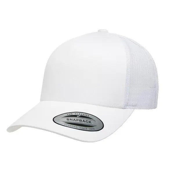 Yupoong Classic Retro Trucker - 5 Panel Curved Peak Cap _White - 6506