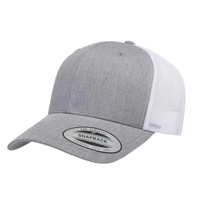 Yupoong Classic Retro Trucker Two Tone - 6 Panel Curved Peak Cap _HEATHER/WHITE - 6606T
