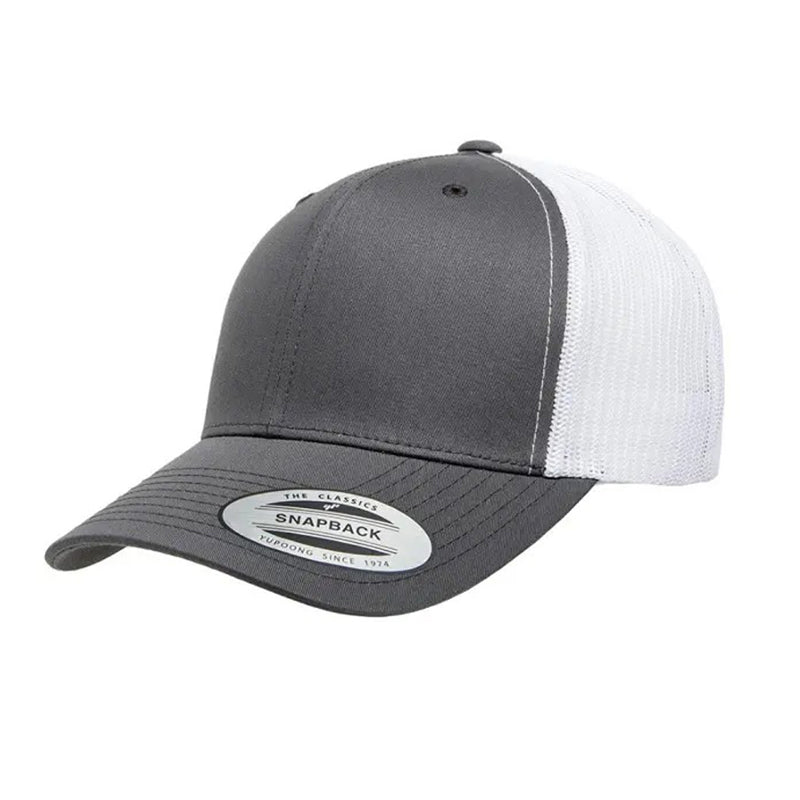 Yupoong Classic Retro Wade Trucker Two Tone - 6 Panel Curved Peak Cap _Charcoal/White - 6606T
