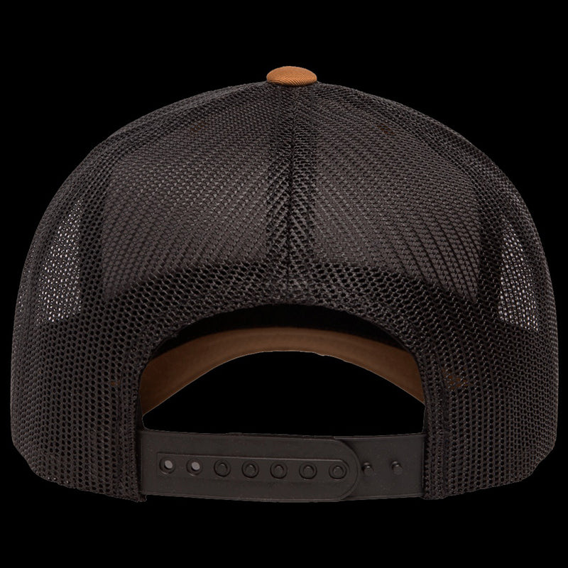 Yupoong Classic Retro Wade Trucker Two Tone - 6 Panel Curved Peak Cap _Caramel/Black - 6606T