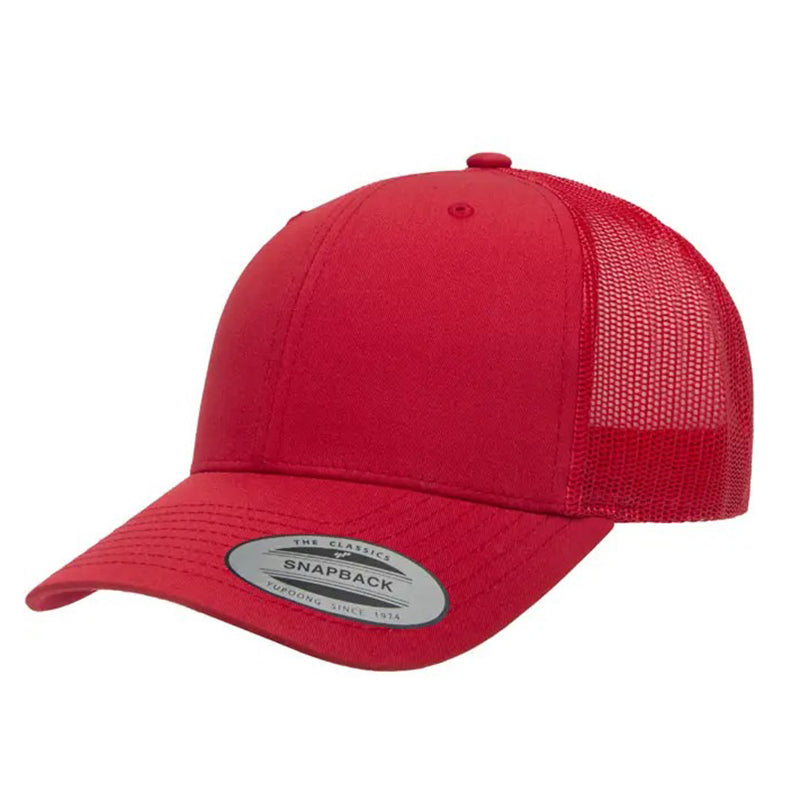 Yupoong Classic Retro Wade Trucker - 6 Panel Curved Peak Cap _Red - 6606