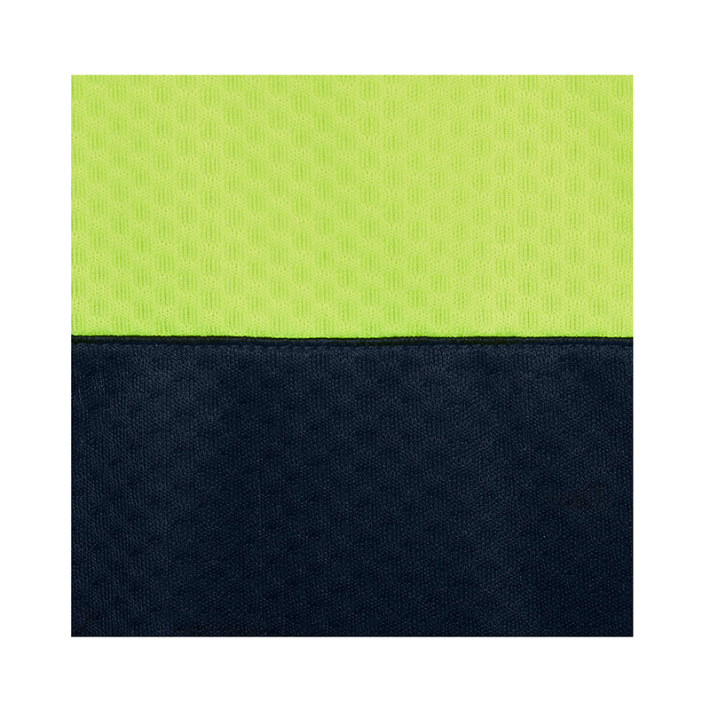 JBs Wear - Hi Vis JACQUARD NON CUFF POLO LIME/NAVY - 6HJNC