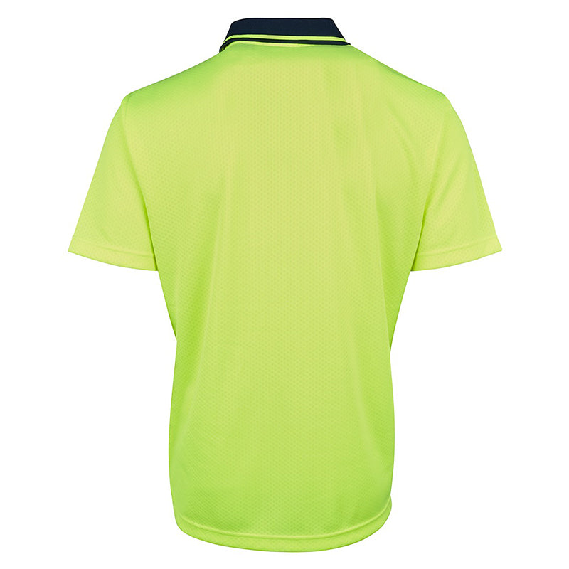 JBs Wear - Hi Vis JACQUARD NON CUFF POLO LIME/NAVY - 6HJNC