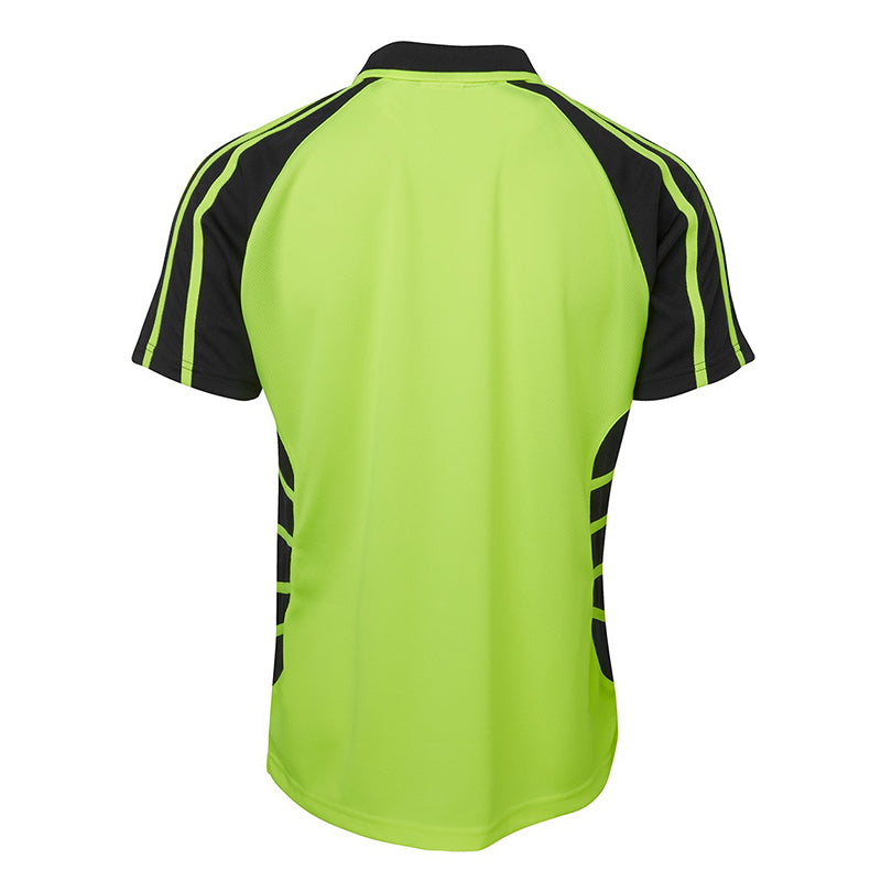 JBs Wear - Hi Vis S/S SPIDER POLO LIME/BLACK- 6HSP