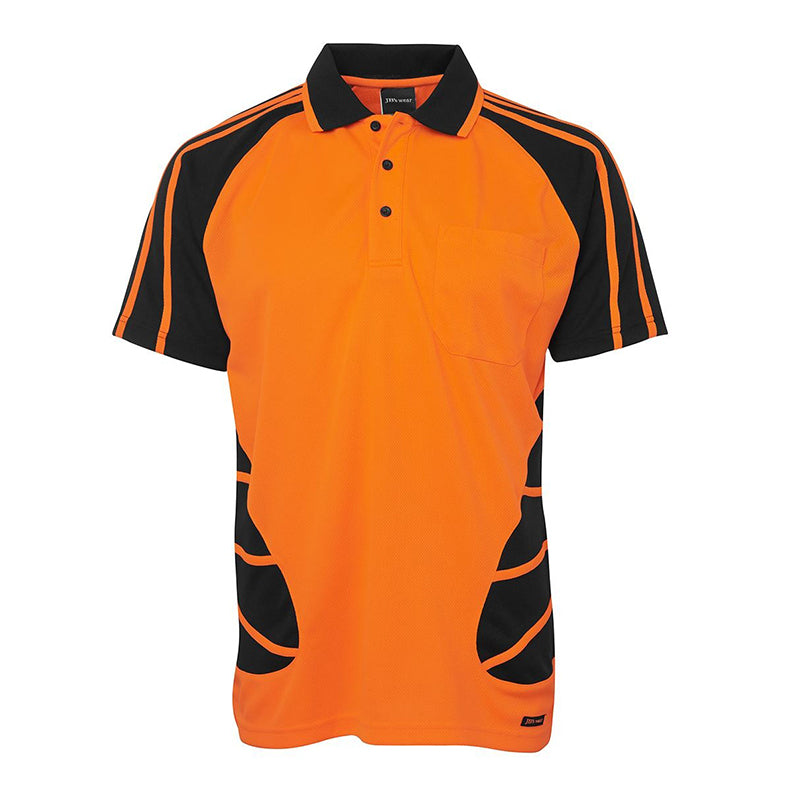 JBs Wear - Hi Vis S/S SPIDER POLO ORANGE/BLACK- 6HSP