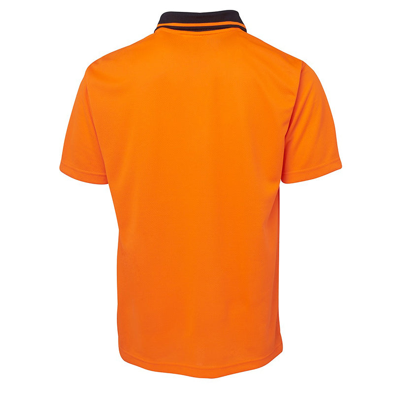 JBs Wear - KIDS Hi Vis NON CUFF TRAD POLO ORANGE/NAVY - 6HVNC