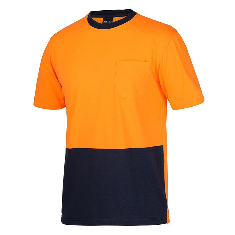 JBs Wear - Hi Vis CREW NECK COTTON T-SHIRT ORANGE/NAVY - 6HVTC