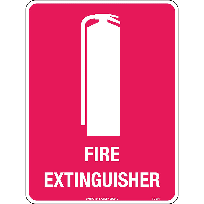 Uniform Safety Signs - 225x150mm - Metal - Fire Extinguisher (with pictogram) - 705MSM