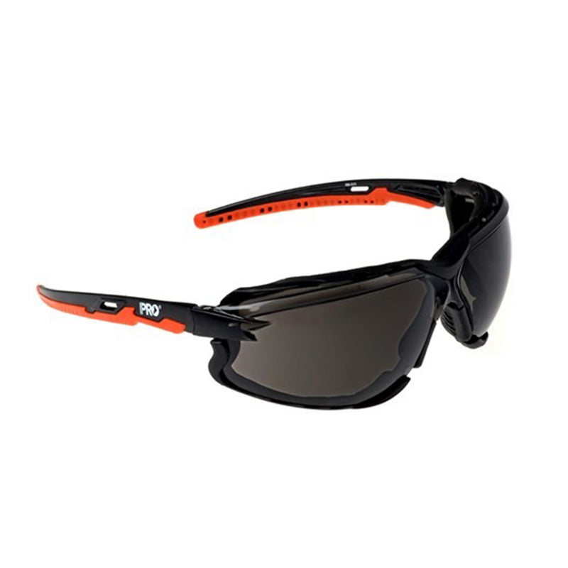 PRO CHOICE - SAFETY GLASSES AMBUSH FOAM BOUND SMOKE LENS ANTI FOG ANTI SCRATCH - 9072