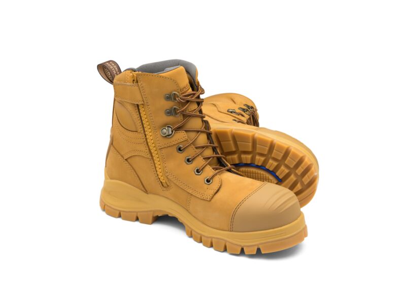 Blundstone - 992 Lace up/zip ankle safety boot - Wheat water resistant nubuck_Wheat - 992