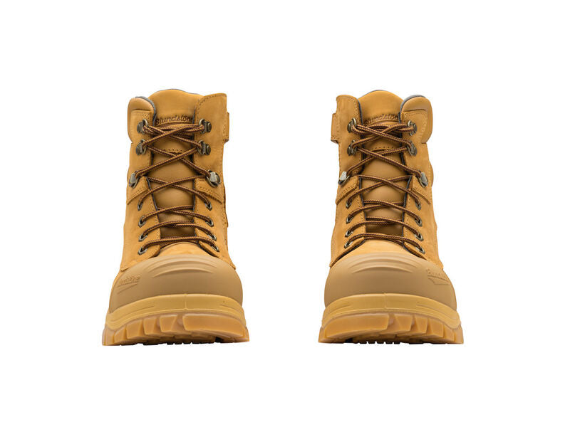 Blundstone - 992 Lace up/zip ankle safety boot - Wheat water resistant nubuck_Wheat - 992