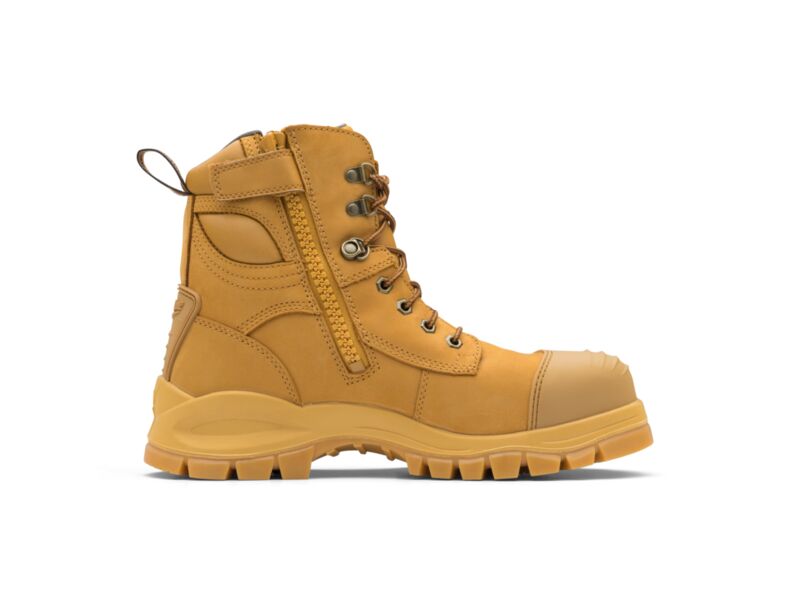 Blundstone - 992 Lace up/zip ankle safety boot - Wheat water resistant nubuck_Wheat - 992