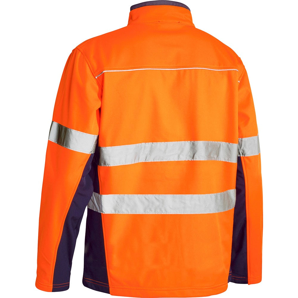 Bisley - Taped Hi Vis Soft Shell Jacket_Orange/Navy - BJ6059T