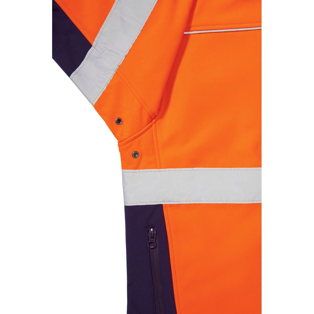 Bisley - Taped Hi Vis Soft Shell Jacket_Orange/Navy - BJ6059T