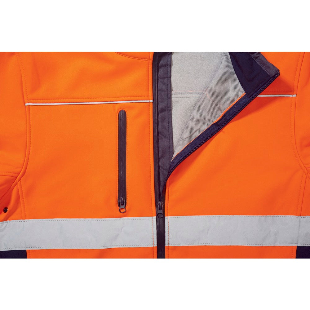 Bisley - Taped Hi Vis Soft Shell Jacket_Orange/Navy - BJ6059T