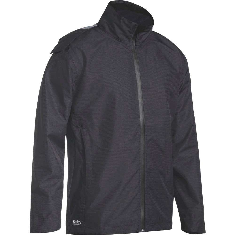 Bisley - Lightweight Mini Ripstop Rain Jacket with Concealed Hood_Black - BJ6926