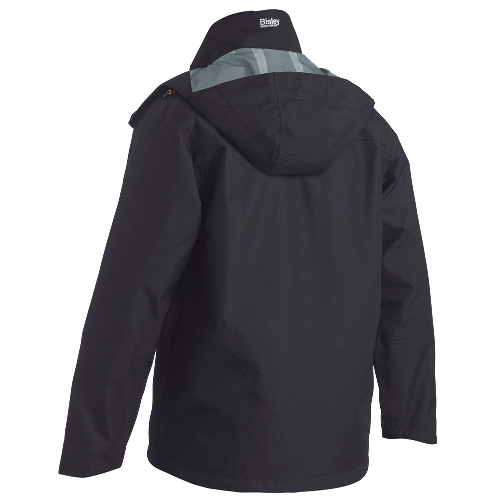 Bisley - Lightweight Mini Ripstop Rain Jacket with Concealed Hood_Black - BJ6926