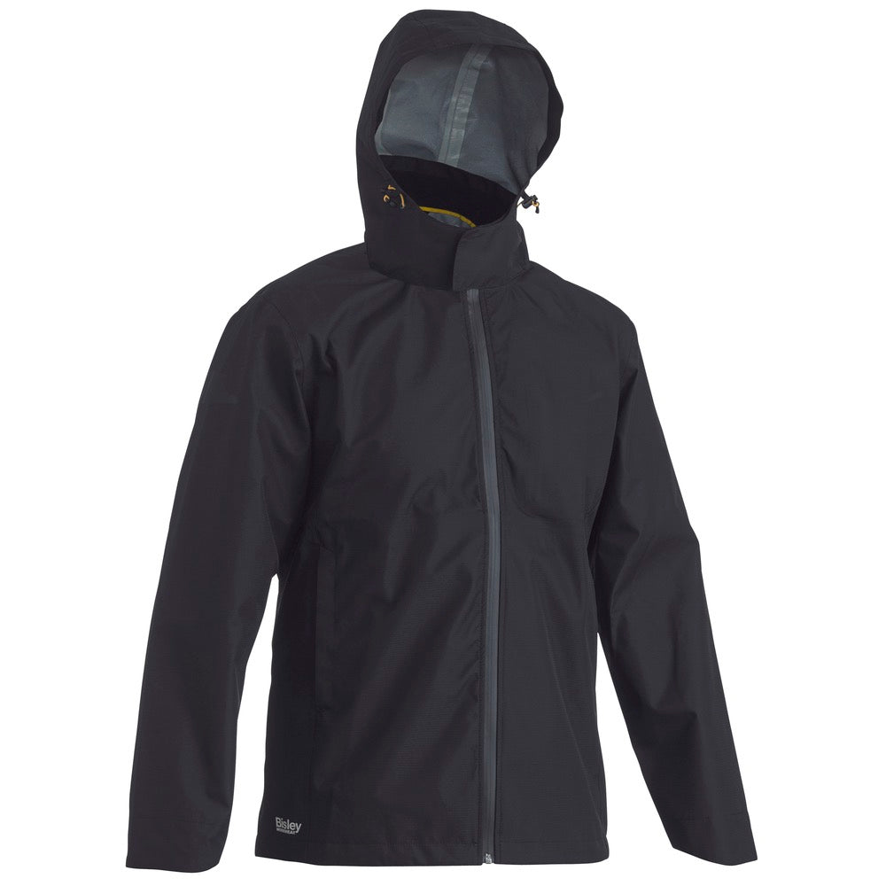 Bisley - Lightweight Mini Ripstop Rain Jacket with Concealed Hood_Black - BJ6926