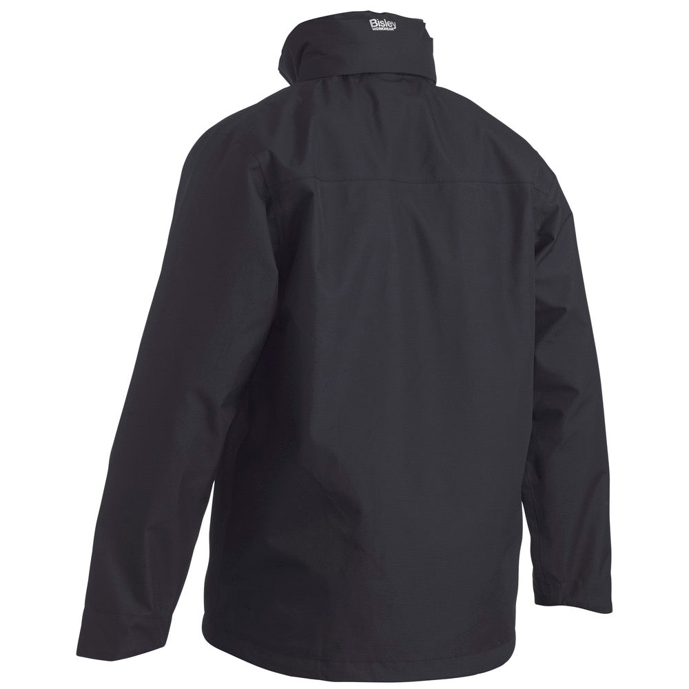 Bisley - Lightweight Mini Ripstop Rain Jacket with Concealed Hood_Black - BJ6926