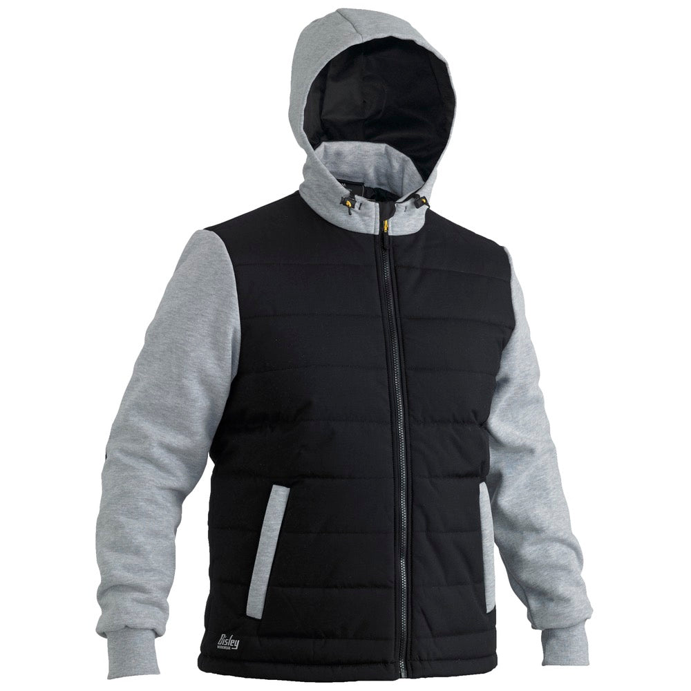 Bisley - Flx & Move Contrast Puffer Fleece Hooded Jacket_Black - BJ6944