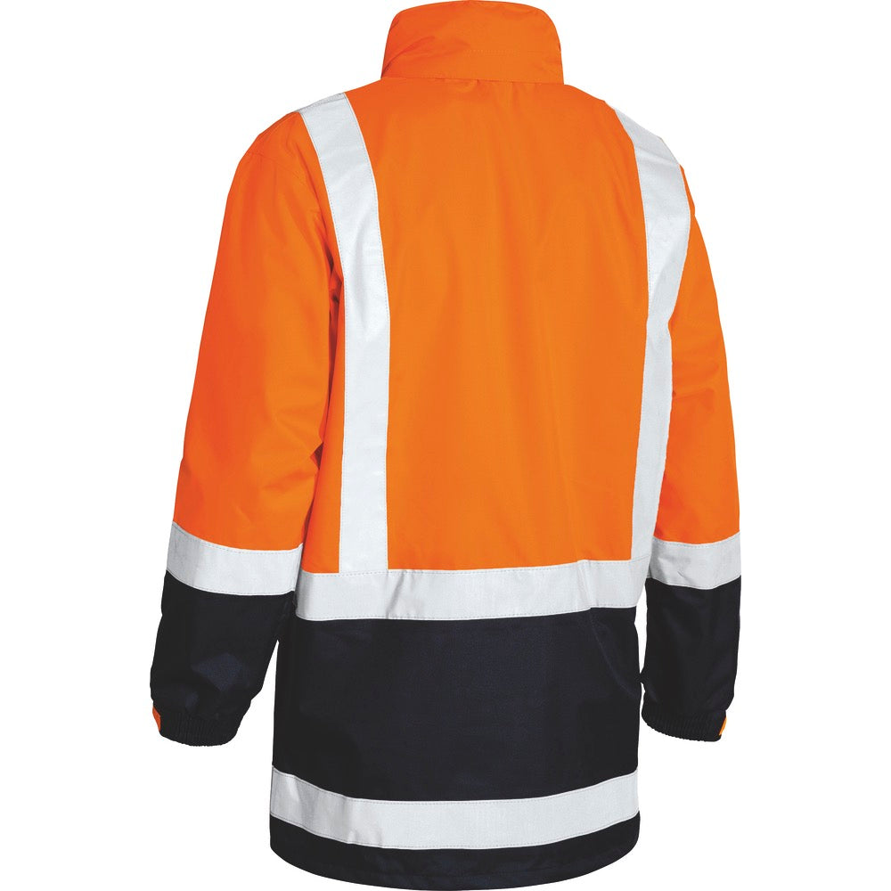 Bisley - Taped Hi Vis Rain Shell Jacket_Orange/Navy - BJ6966T