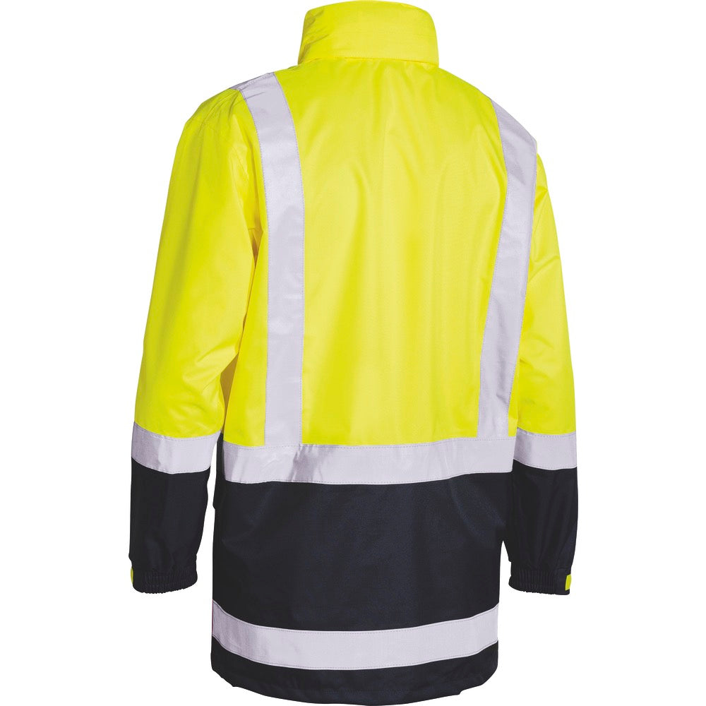 Bisley - Taped Hi Vis Rain Shell Jacket_Yellow/Navy - BJ6966T