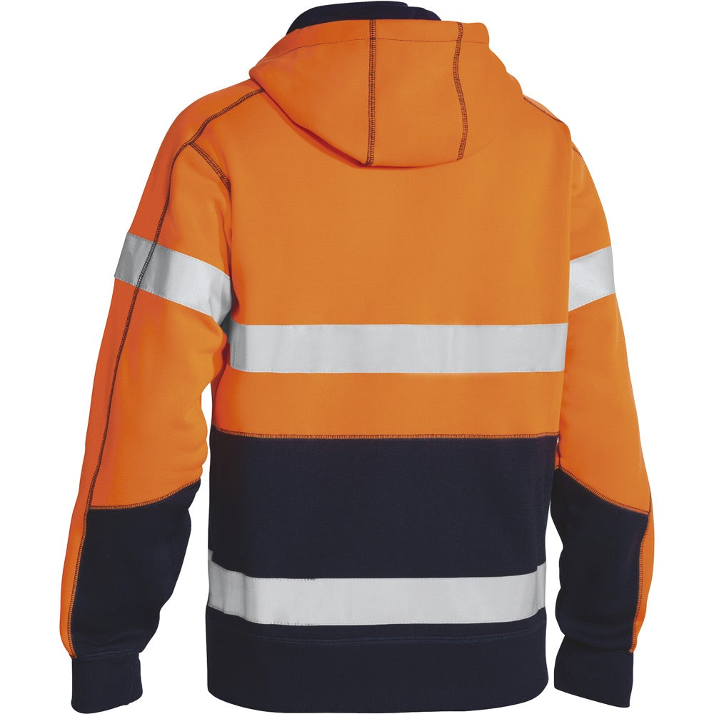 Bisley - Taped Hi Vis Fleece Hoodie_Orange/Navy - BK6819T