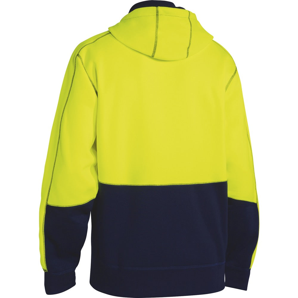 Bisley - Hi Vis Zip Front Fleece Hoodie_Yellow/Navy - BK6819